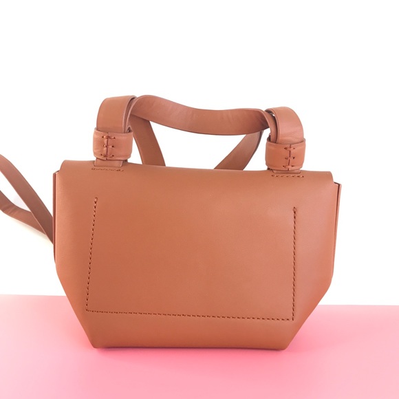 Smooth Leather Knotted Small Shoulder Bag Brown Tan - Picture 3 of 9